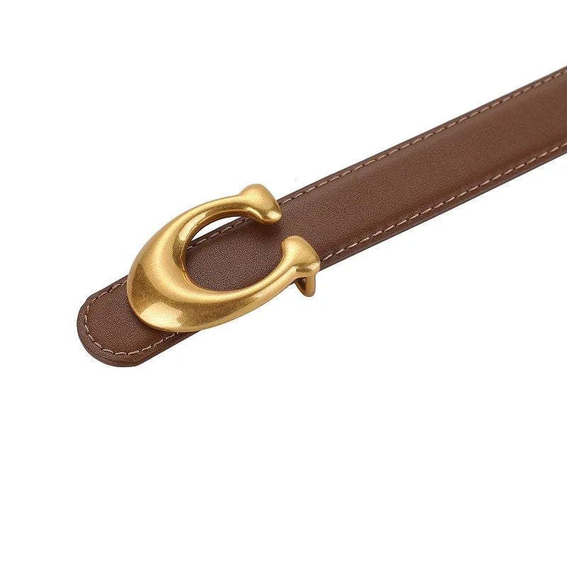 Fashion Designer Women's Belt – 2.3CM Ultra-Thin Genuine Leather