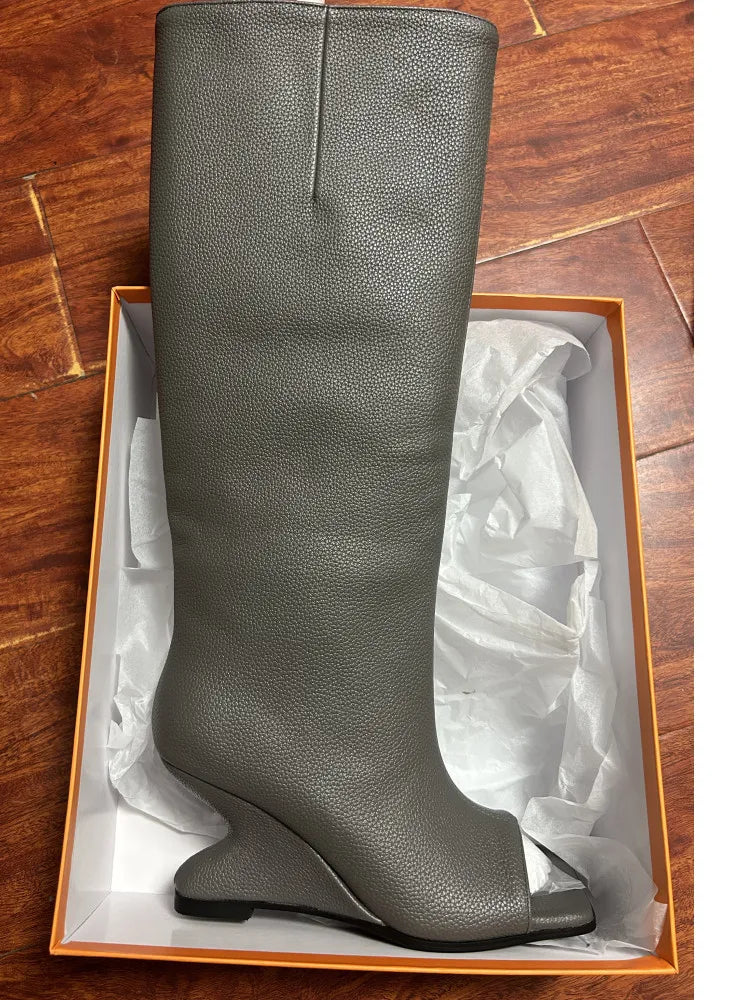 Women's Square Toe High Heel Knee Boots – Spring/Autumn Fashion