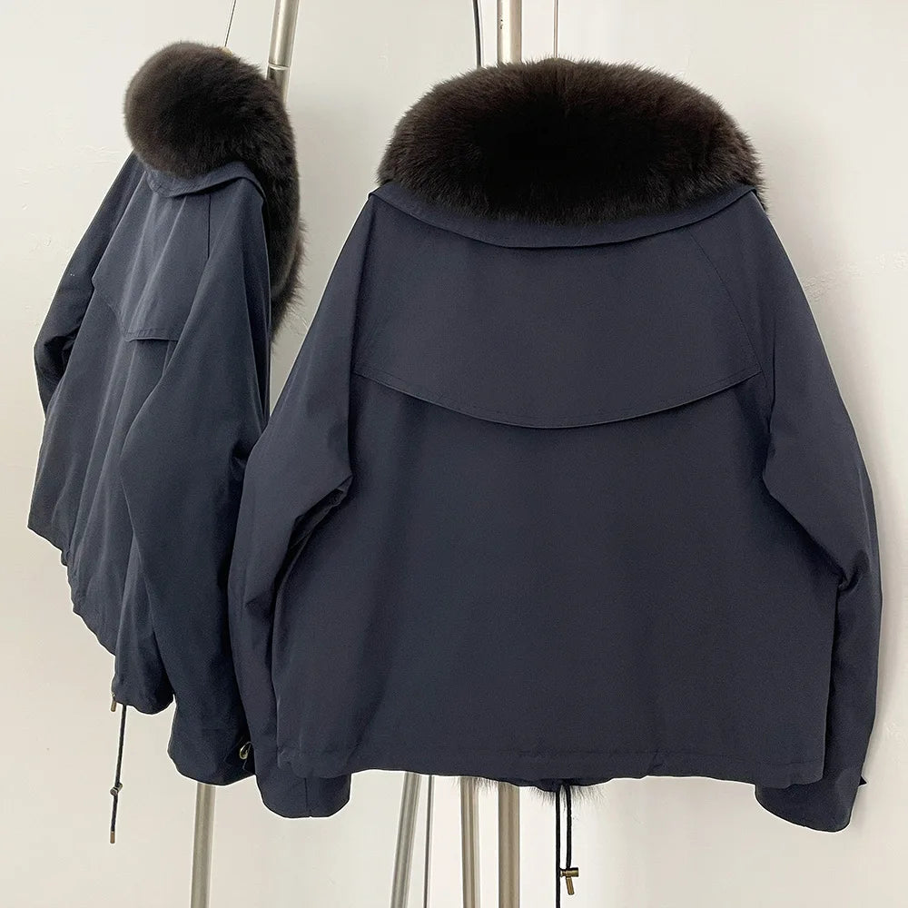 Marrakchi Women’s Black Trim Parka – Winter Fur Collar Coat 2025