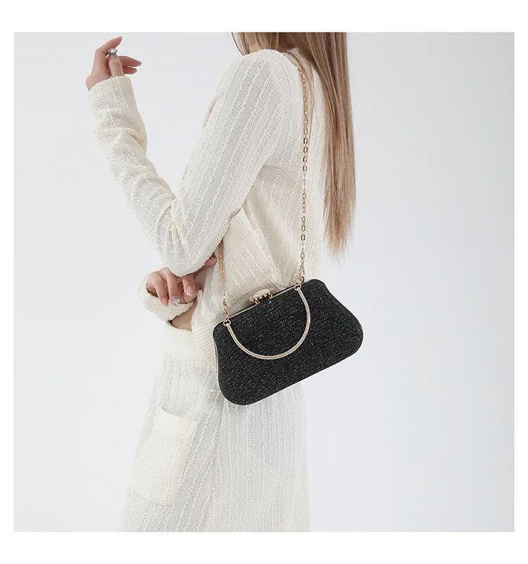 YIYUE Luxury Glitter Evening Bag – Party & Wedding Clutch with Chain Strap