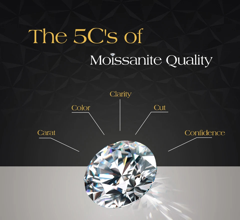 ATTAGEMS Women’s Moissanite Ring – 18K Gold Plated S925 Silver