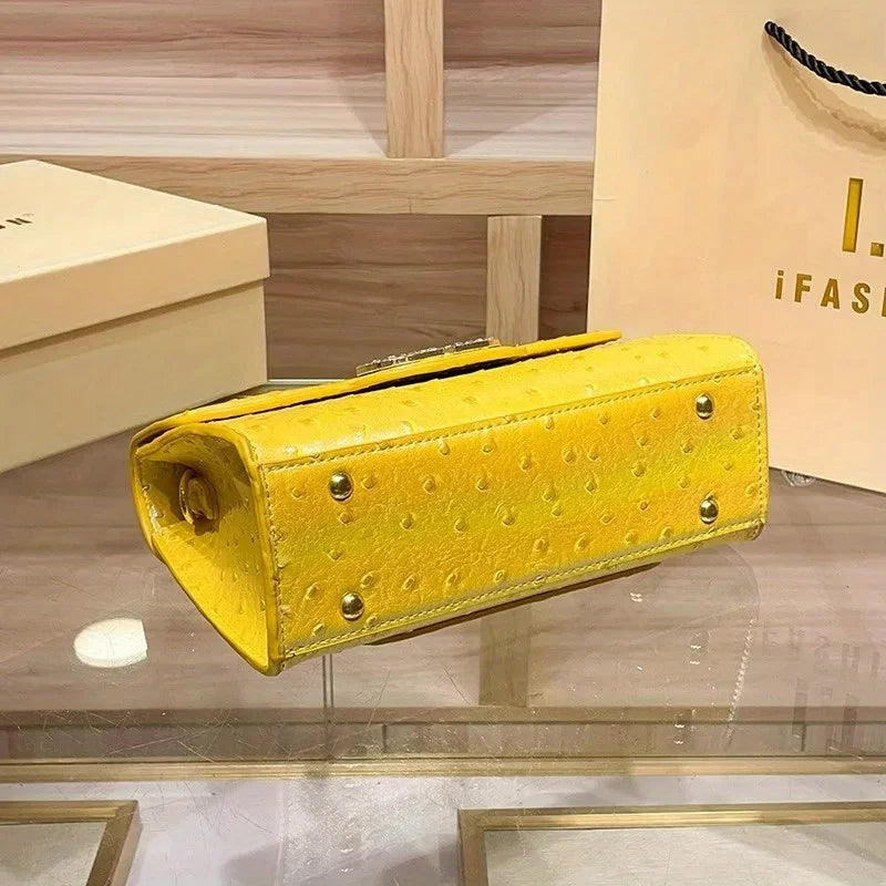 Lamia Ostrich Pattern Shoulder & Crossbody Bag