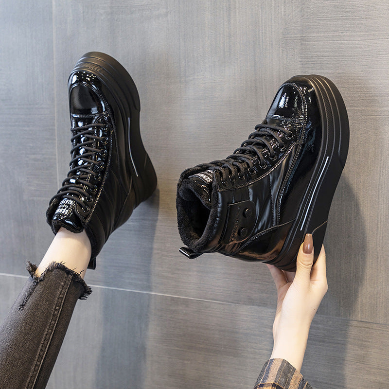 Fujin Women Ankle Booties Genuine Leather Wedges