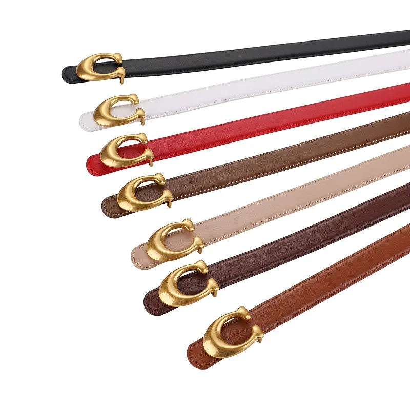 Fashion Designer Women's Belt – 2.3CM Ultra-Thin Genuine Leather