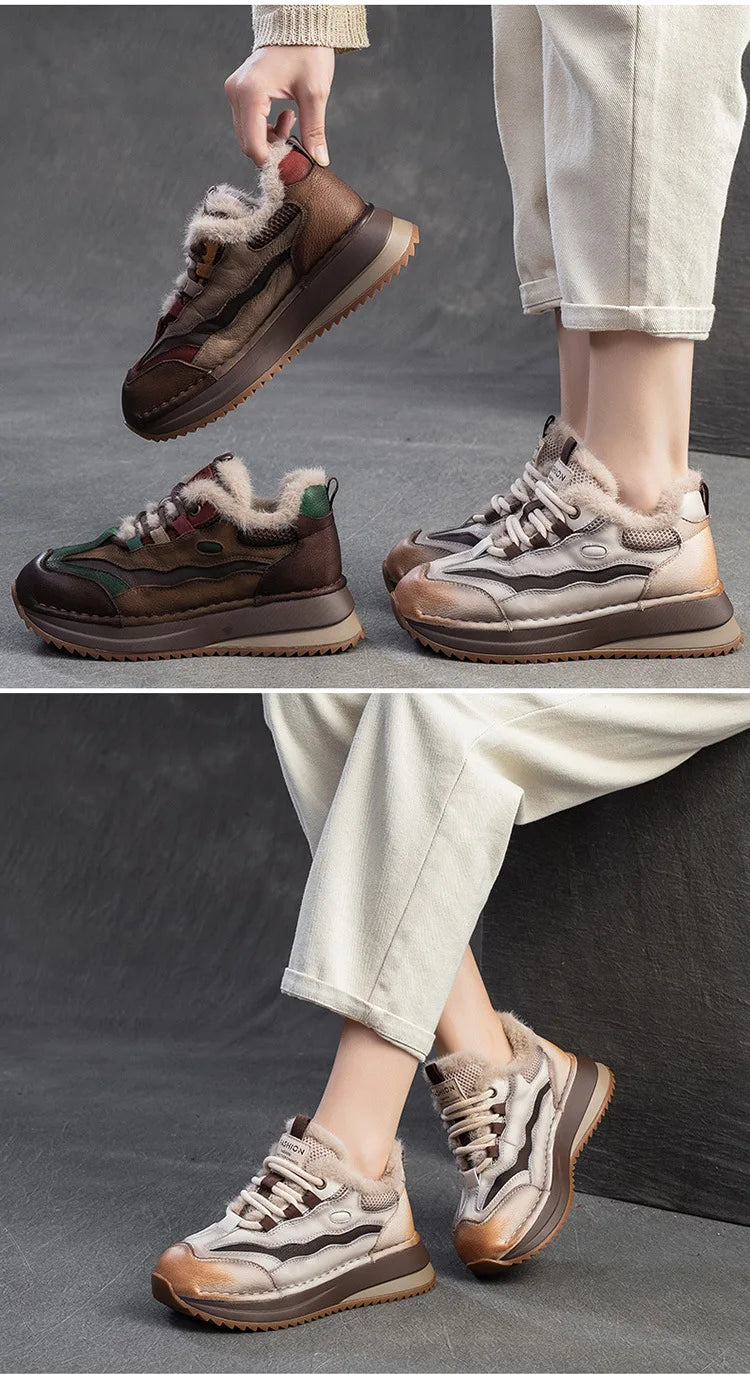 Koznoy Genuine Cow Suede Ankle Sneakers