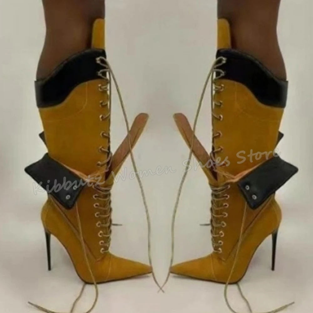 Knee-High Slip-On Boots – Elegant Pointed Toe High Heel Winter Boot