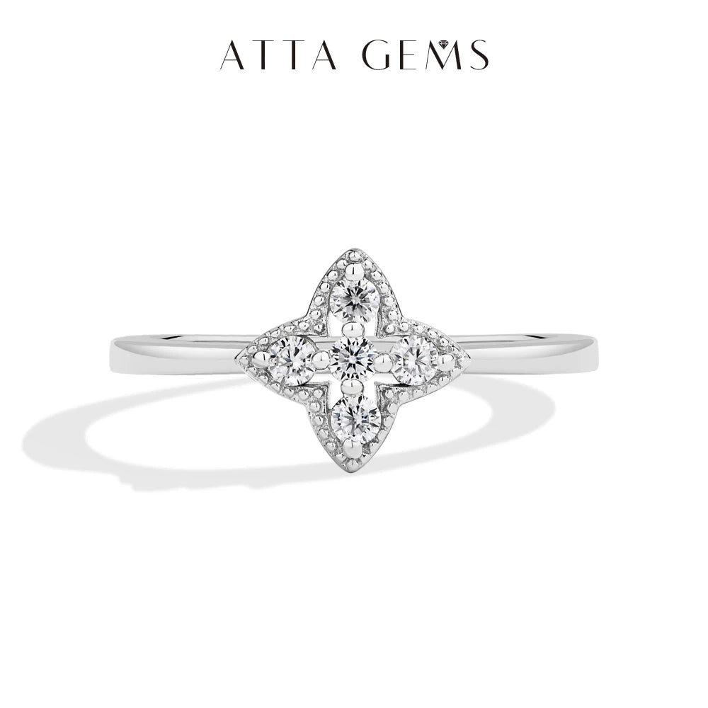 ATTAGEMS Women’s Moissanite Ring – 18K Gold Plated S925 Silver