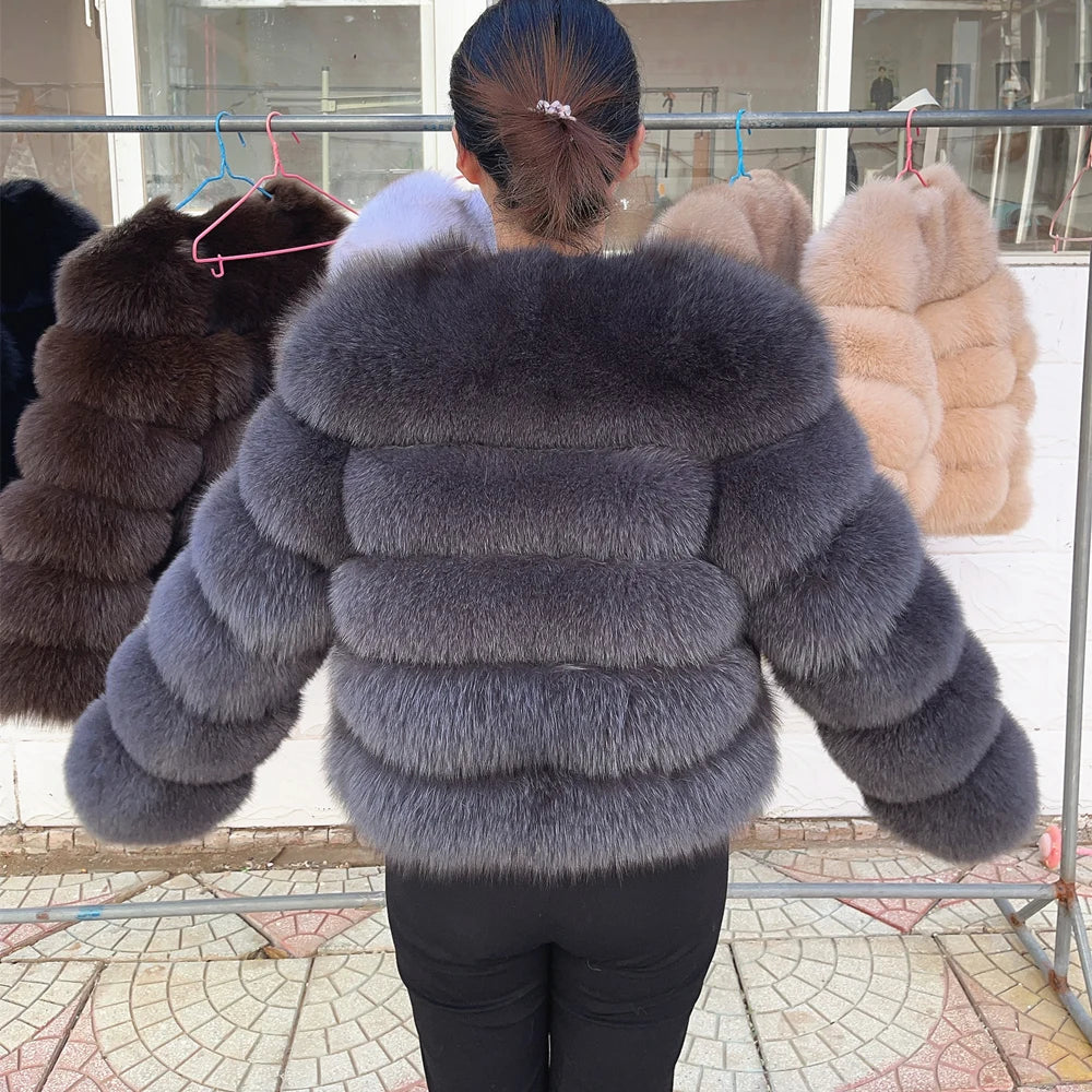 Adira Fox Fur Coat – Natural Winter Luxury