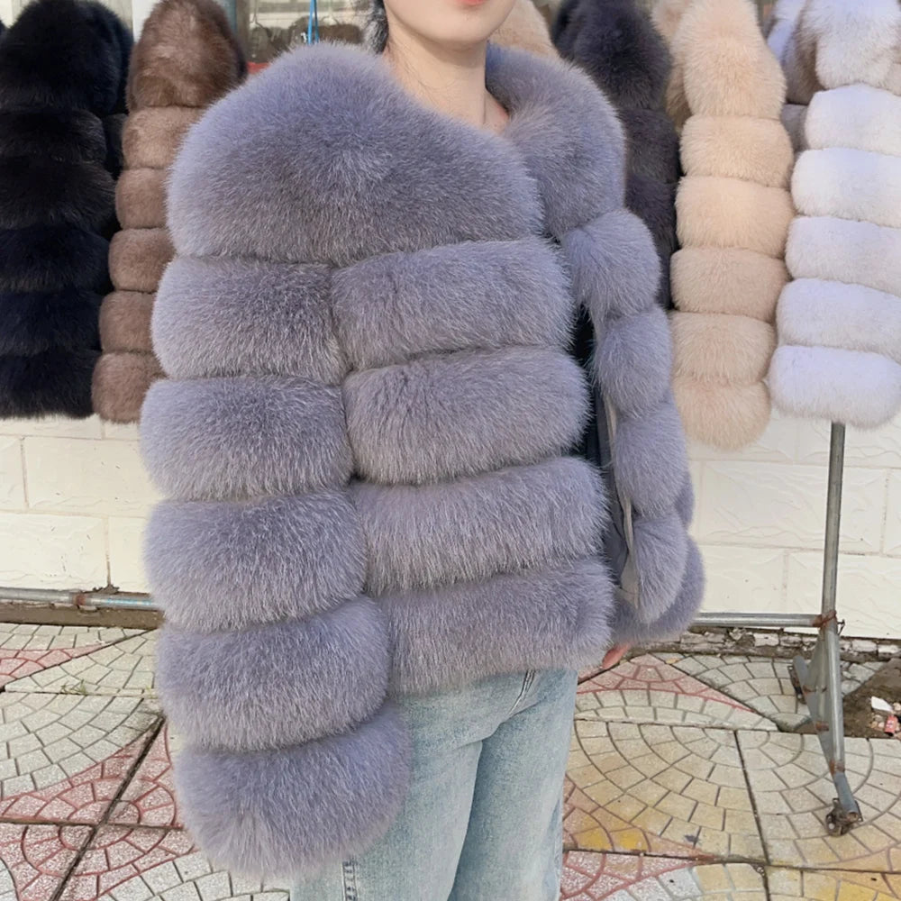 Adira Fox Fur Coat – Natural Winter Luxury