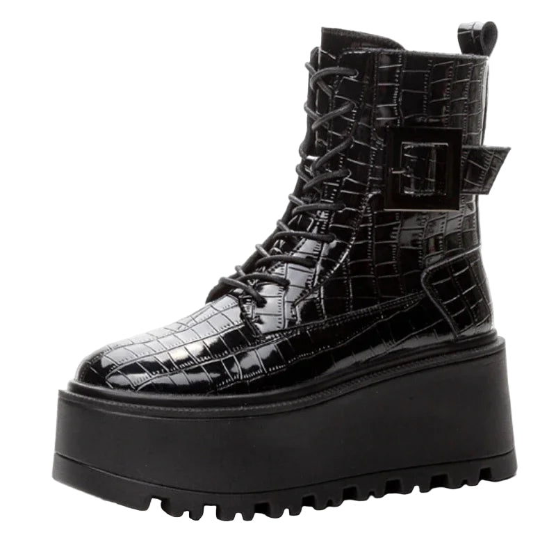 Combat Ankle Boots – Platform Wedge Sneakers