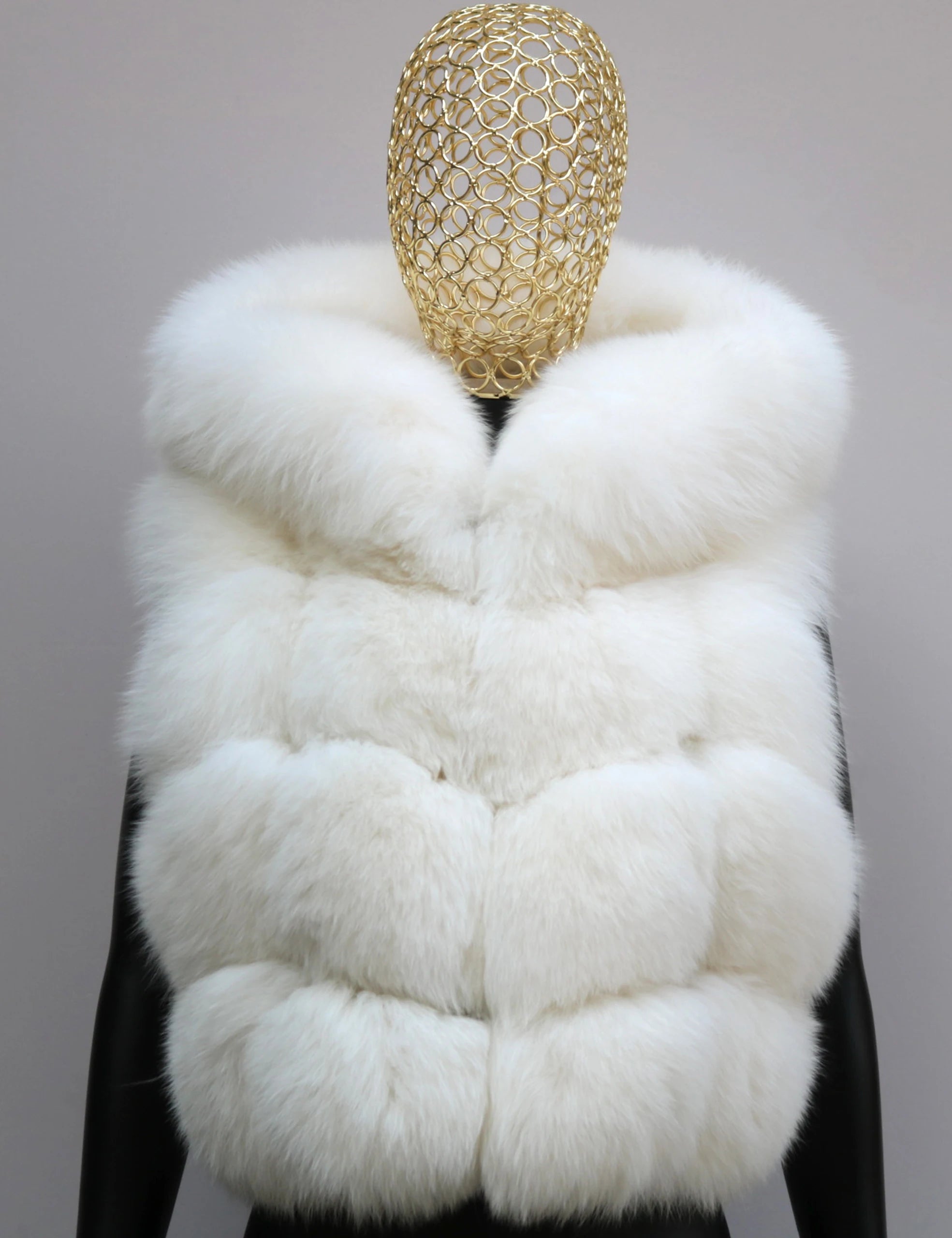 Real Silver Fox Fur Vest – Hooded Genuine Leather Sleeveless Jacket for Women