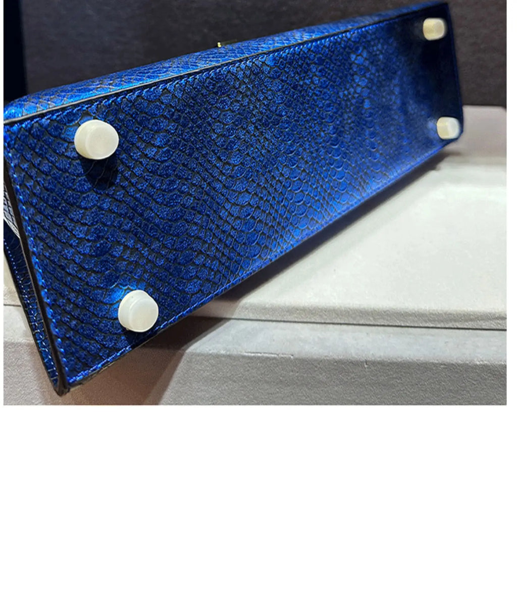 Inaka Snake-Stitch Leather Bag – Marrakchi Bright Finish Edition