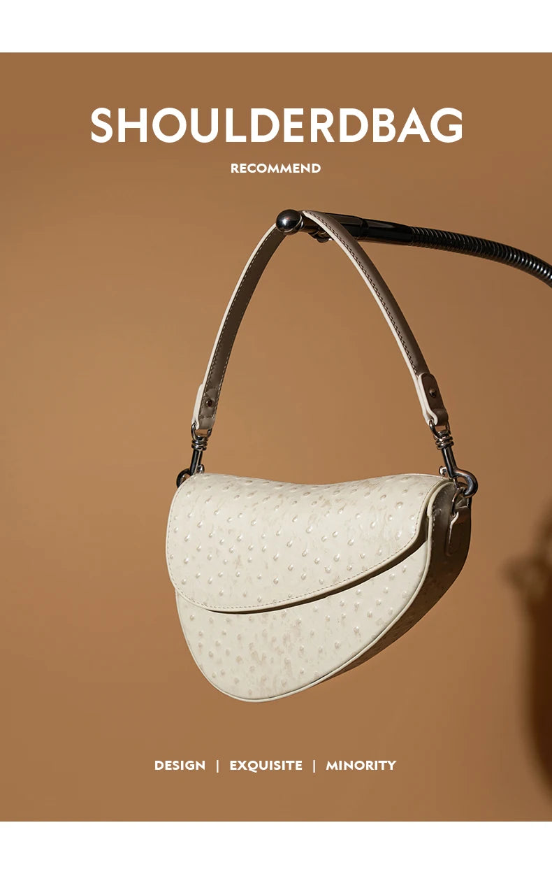 BAFELLI Luxury Leather Saddle Bag with Tassel
