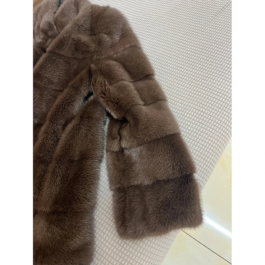 Real Mink Fur Coat – Long Luxury Winter Jacket