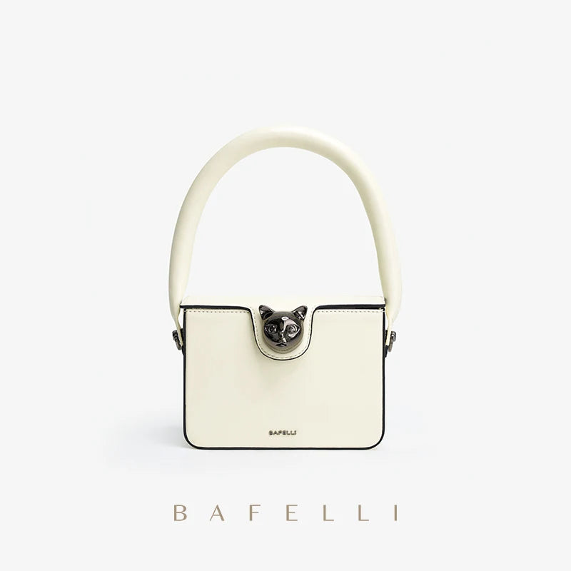 Boxy Leather Evening Handbag by Bafelli