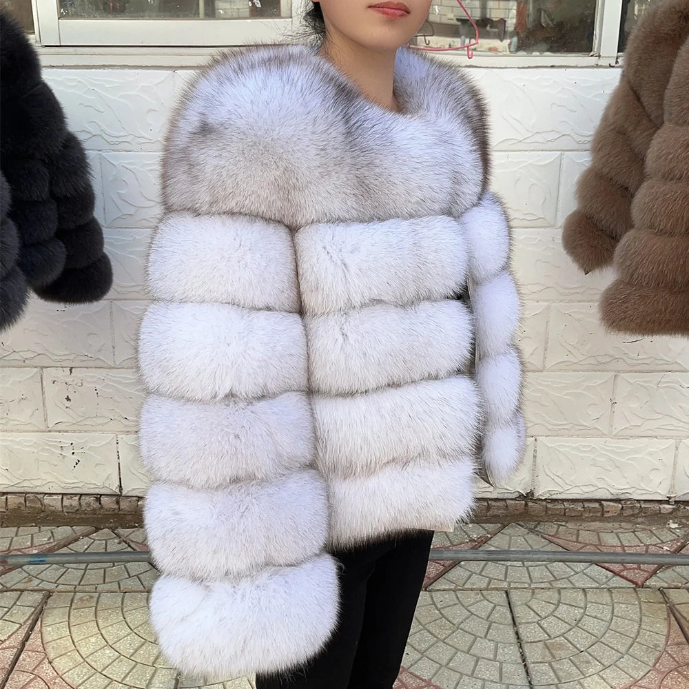 Adira Fox Fur Coat – Natural Winter Luxury