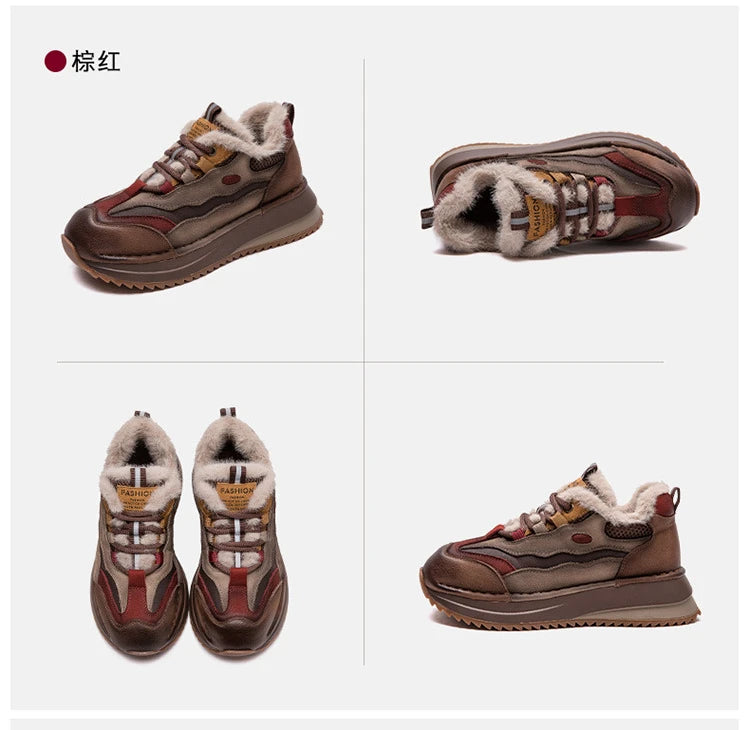 Koznoy Genuine Cow Suede Ankle Sneakers