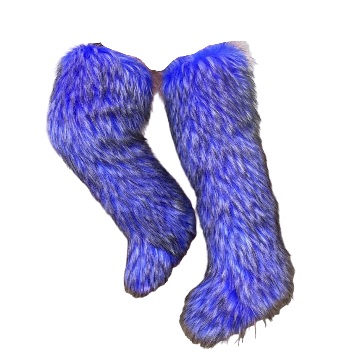 Faux Mongolian Thigh-High Boots Winter Warm Faux Fur Flat Over-the-Knee