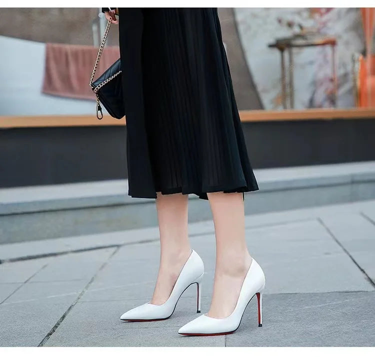 Marrakchi Red Shiny Bottom High Heels – Luxury Pointed Toe Party Pumps