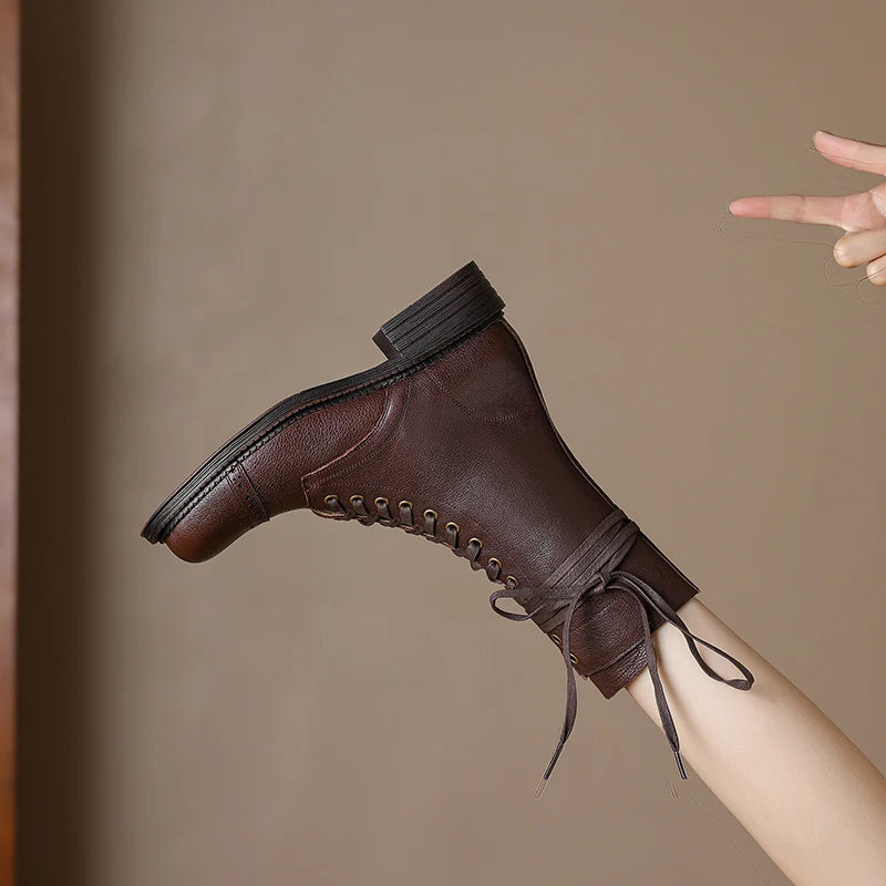 HOLY JASMINE Women’s Ankle Leather Boots