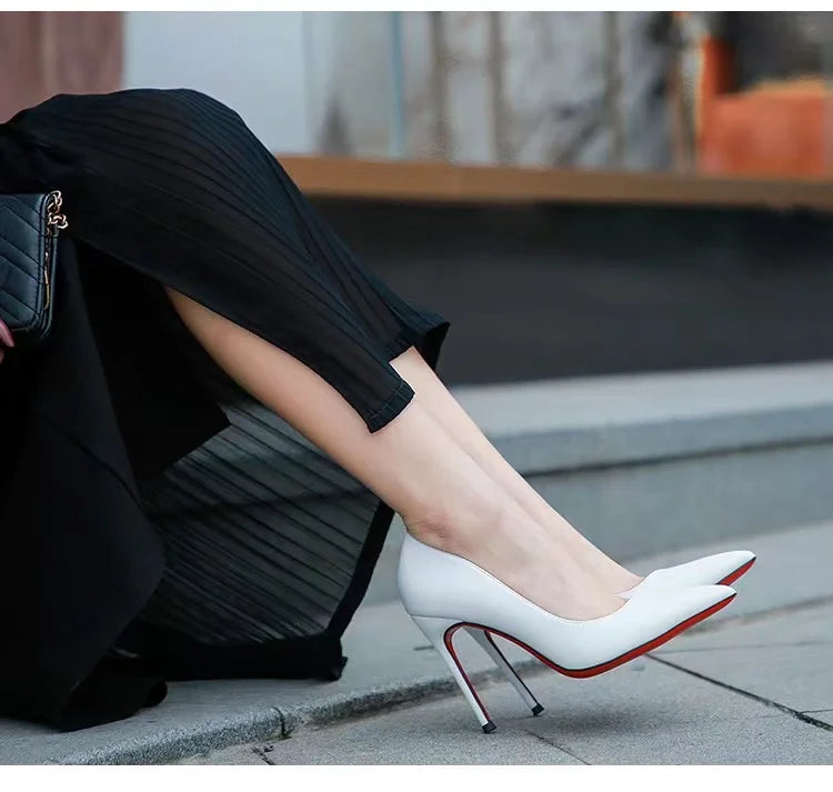 Marrakchi Red Shiny Bottom High Heels – Luxury Pointed Toe Party Pumps