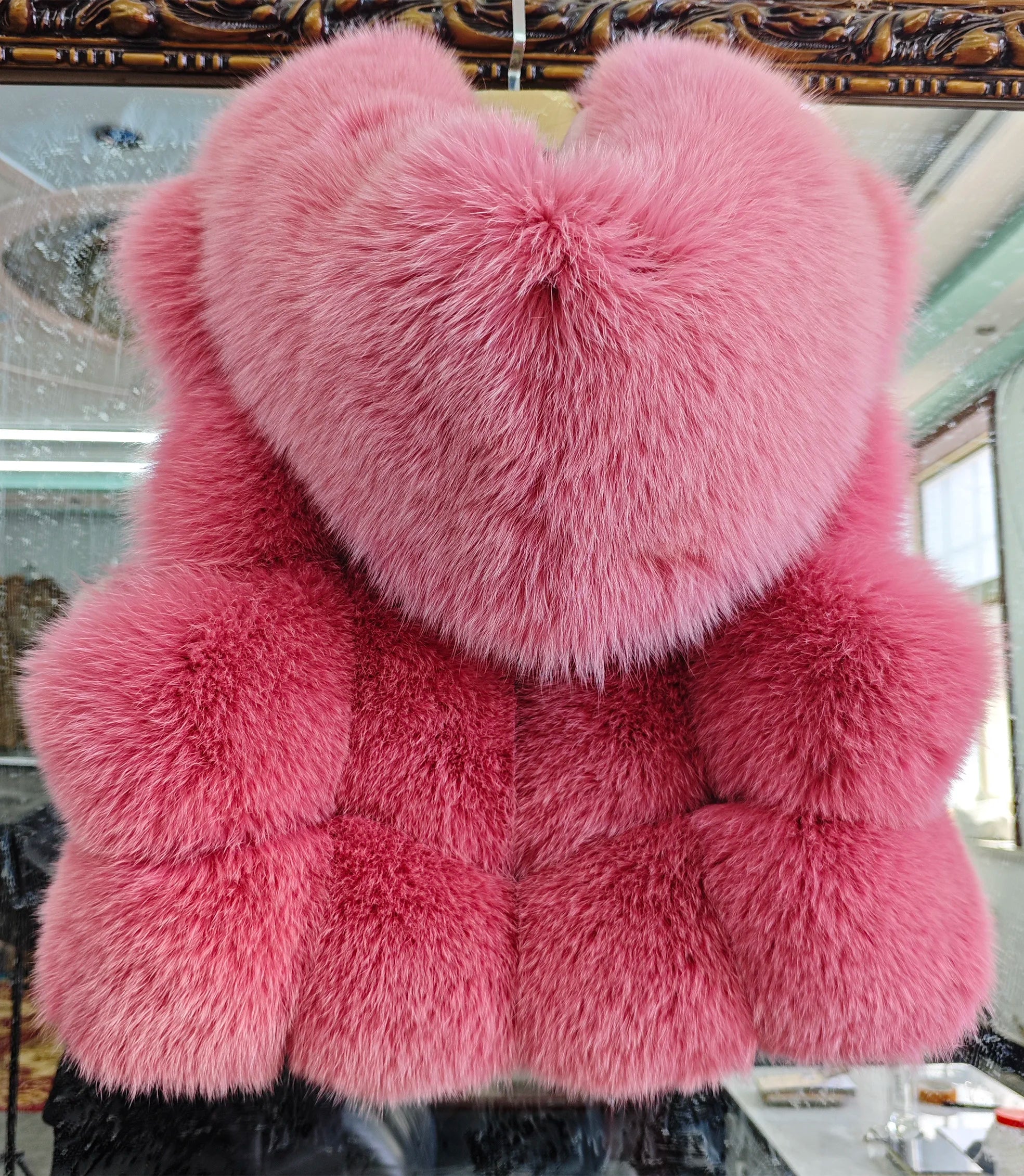 Real Silver Fox Fur Vest – Hooded Genuine Leather Sleeveless Jacket for Women