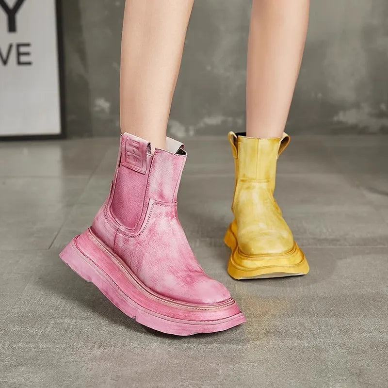 Platform Chelsea Boots – Thick Bottom Vintage Street Style