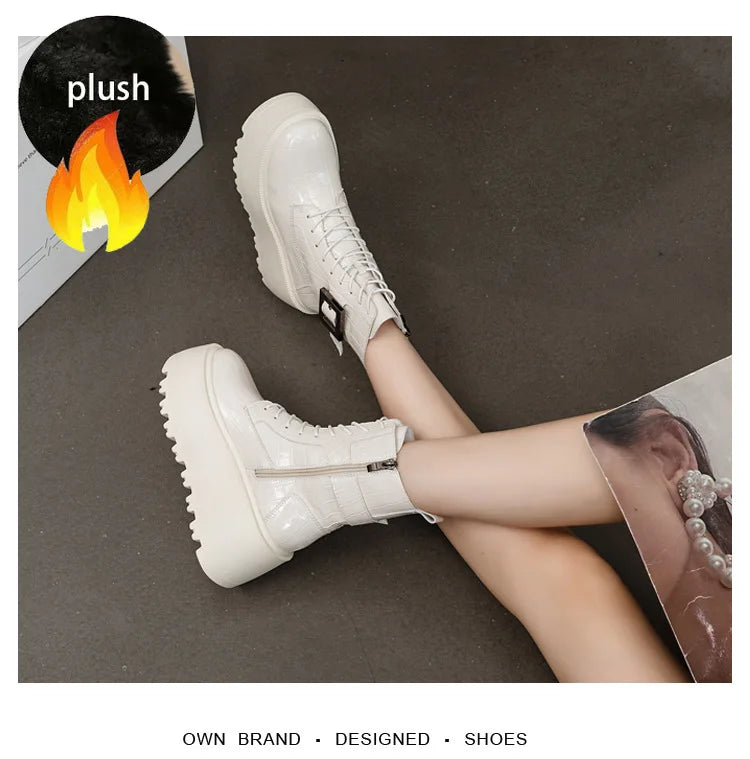 Combat Ankle Boots – Platform Wedge Sneakers