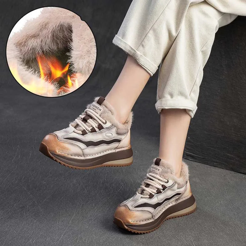 Koznoy Genuine Cow Suede Ankle Sneakers