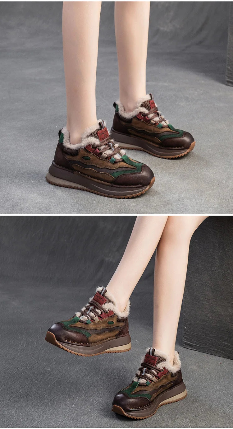 Koznoy Genuine Cow Suede Ankle Sneakers