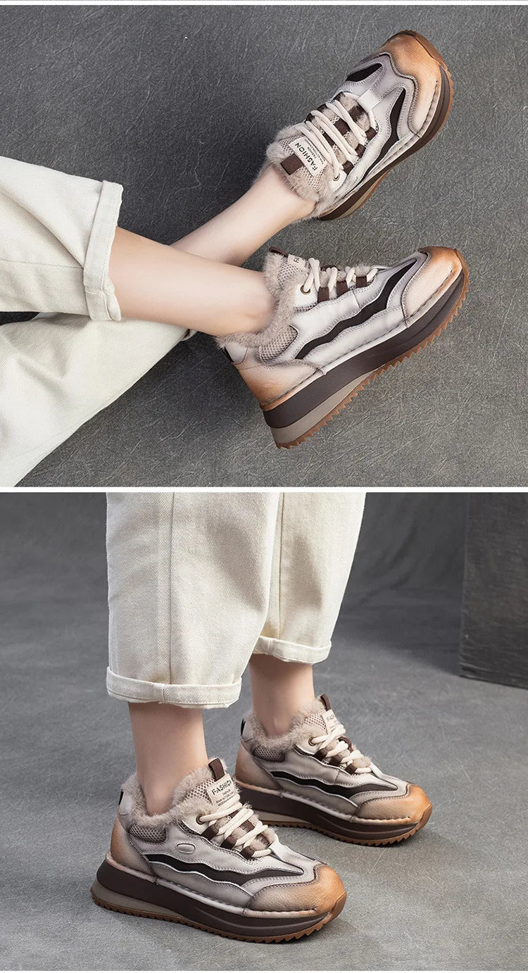 Koznoy Genuine Cow Suede Ankle Sneakers