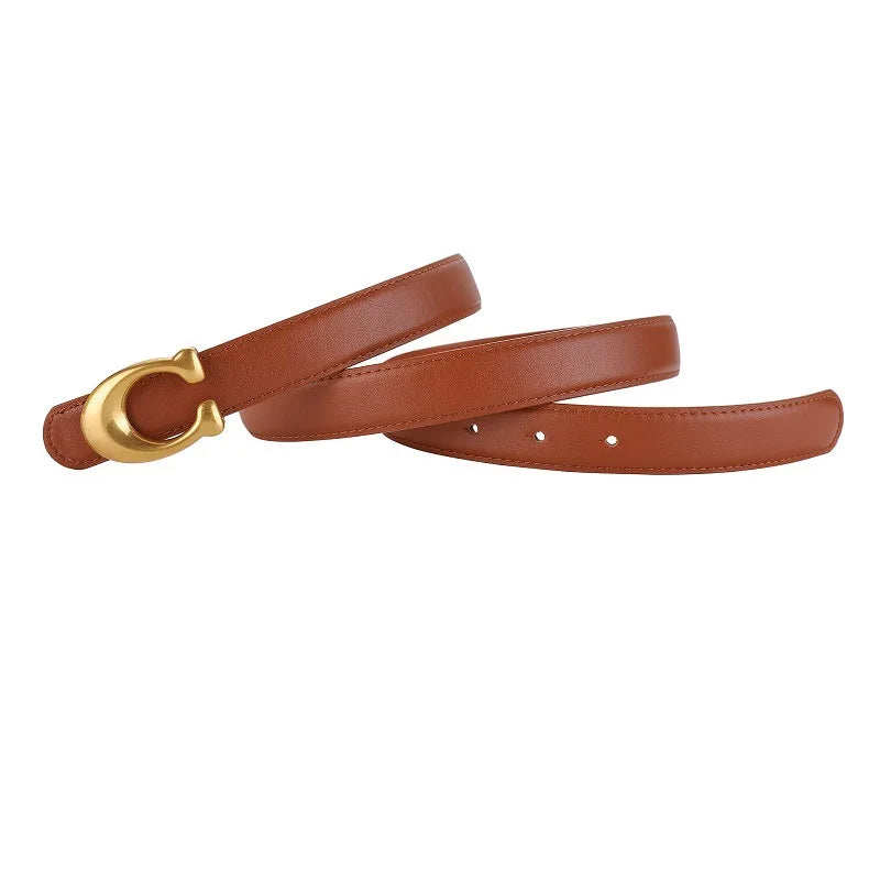 Fashion Designer Women's Belt – 2.3CM Ultra-Thin Genuine Leather
