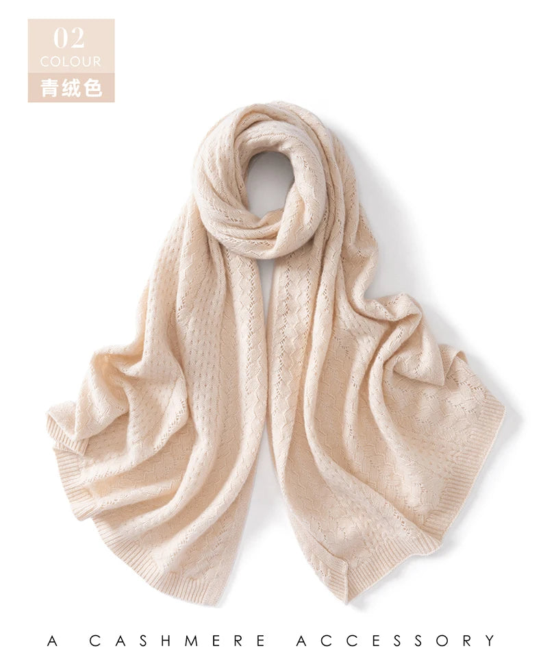 100% Cashmere Scarf – Autumn/Winter Dual-Use Shawl