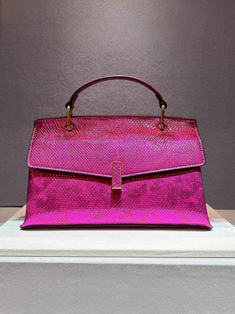 Inaka Snake-Stitch Leather Bag – Marrakchi Bright Finish Edition