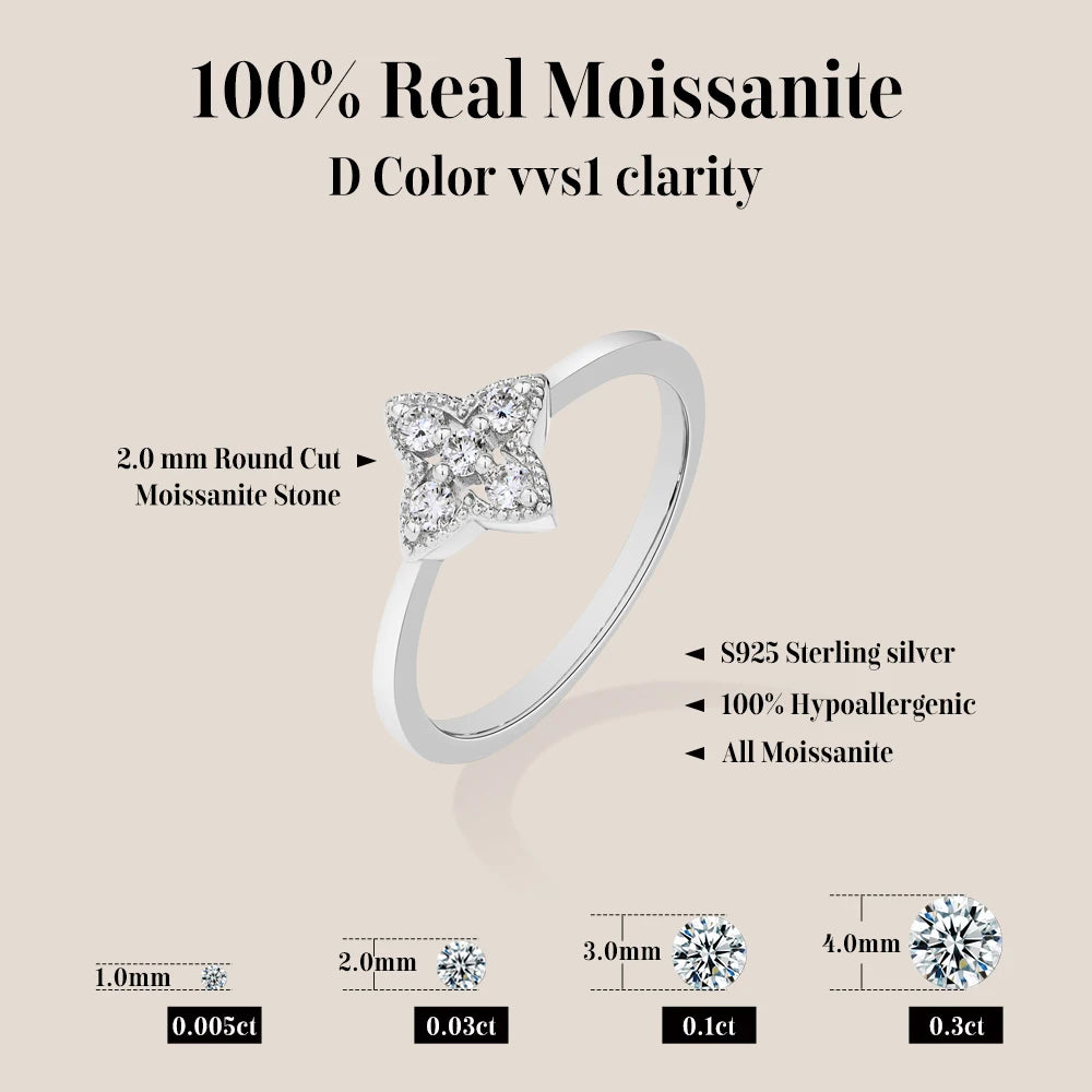 ATTAGEMS Women’s Moissanite Ring – 18K Gold Plated S925 Silver