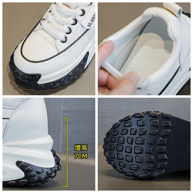FujinGenuine Leather Platform Sneakers