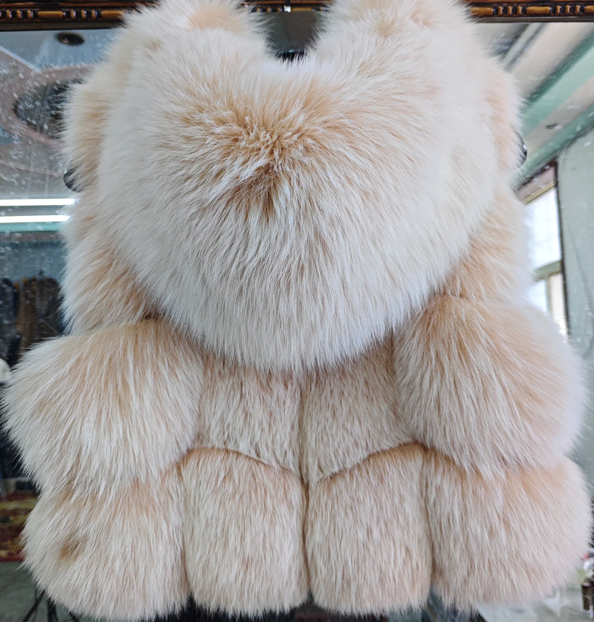 Real Silver Fox Fur Vest – Hooded Genuine Leather Sleeveless Jacket for Women