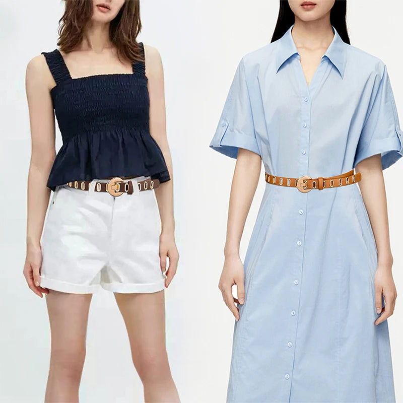 Maikun New Grunge Women’s Adjustable PU Leather Belt – Punk & Novelty Style