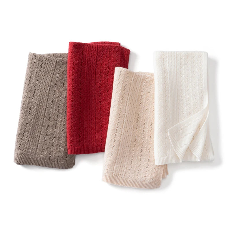 100% Cashmere Scarf – Autumn/Winter Dual-Use Shawl