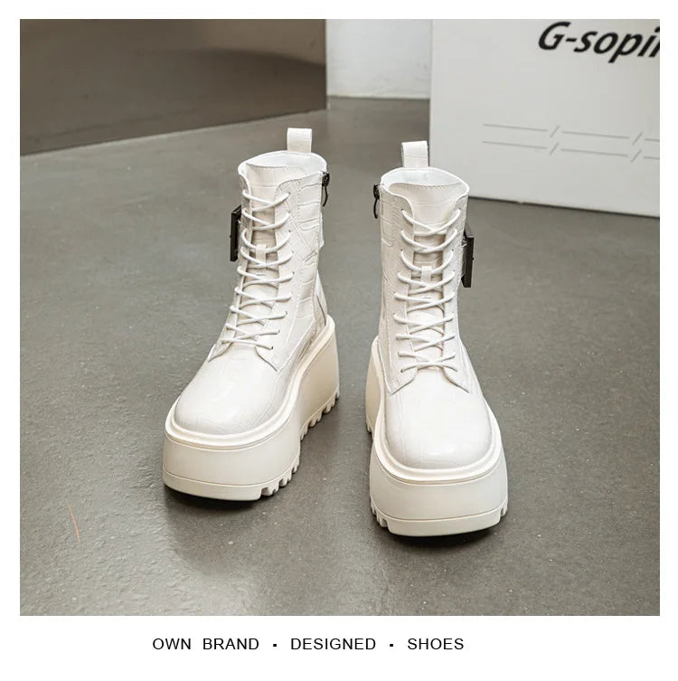 Combat Ankle Boots – Platform Wedge Sneakers