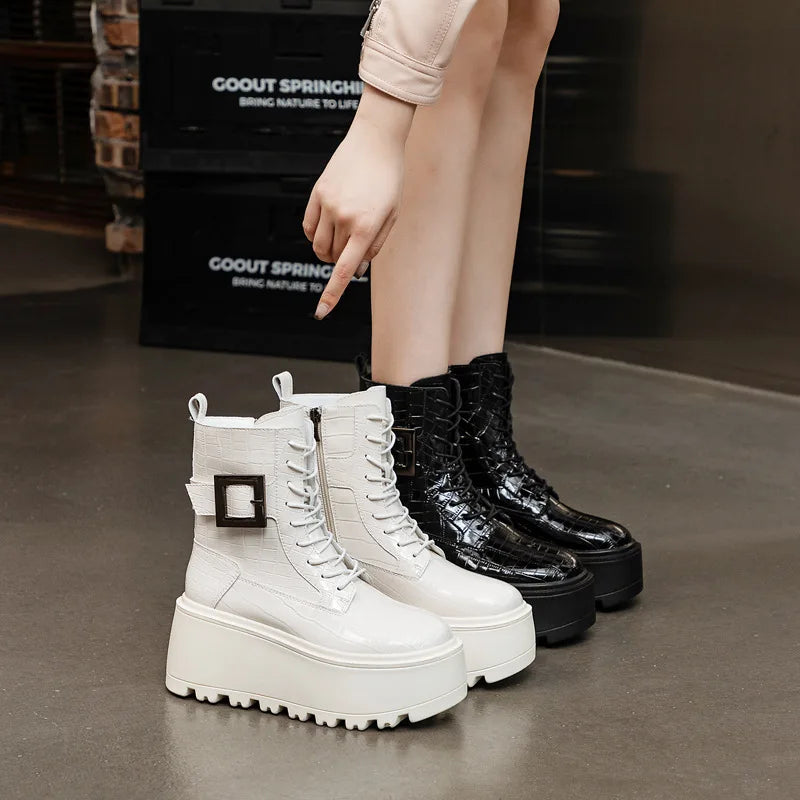 Combat Ankle Boots – Platform Wedge Sneakers