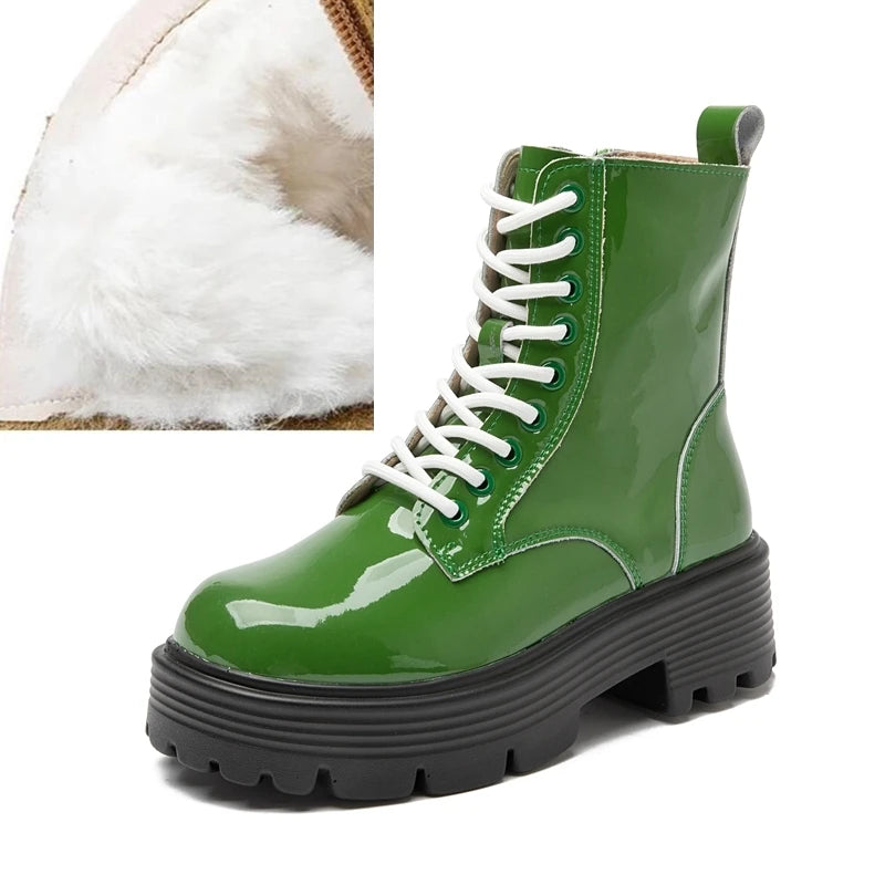 AIYUQI Women’s Ankle Boots – High Heel Winter Leather Short Boots