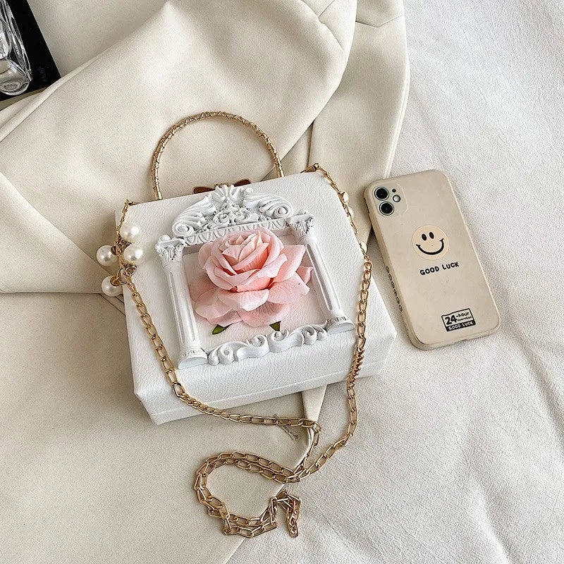 Luxury Fashion Flowers Crossbody Bag – Designer Leather Shoulder Bag for Women