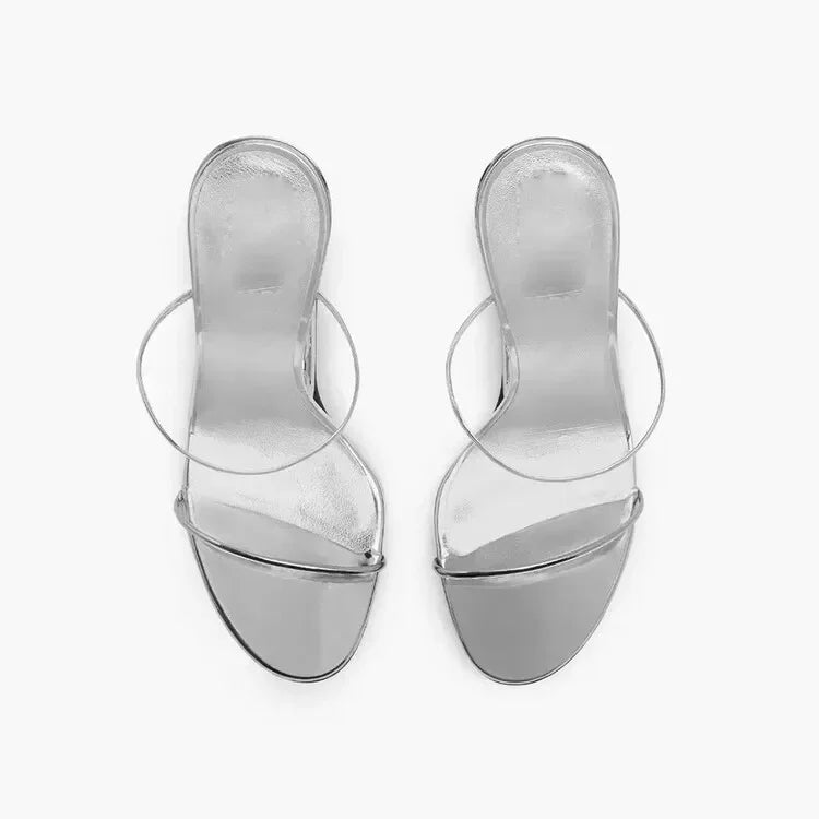 Teeth-Shaped Open-Toe Slippers with Unique Sloping Heel Design