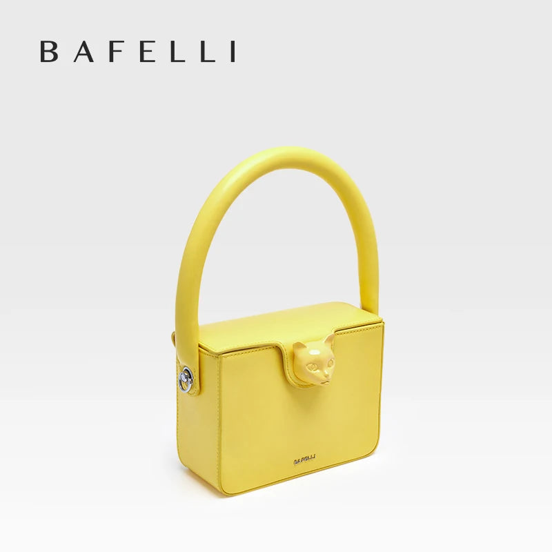 Boxy Leather Evening Handbag by Bafelli