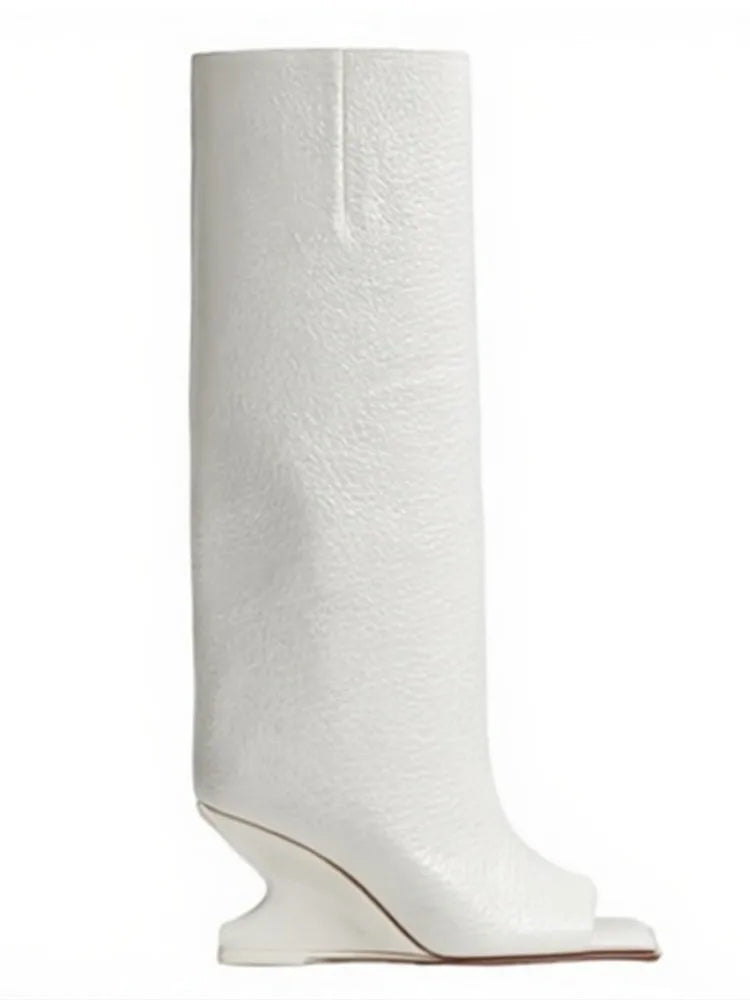 Women's Square Toe High Heel Knee Boots – Spring/Autumn Fashion