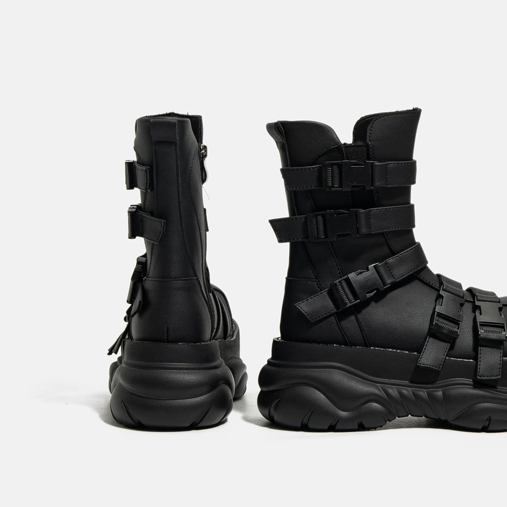 Dark Goth Punk Women’s Ankle Boots – Thick Muffin Sole