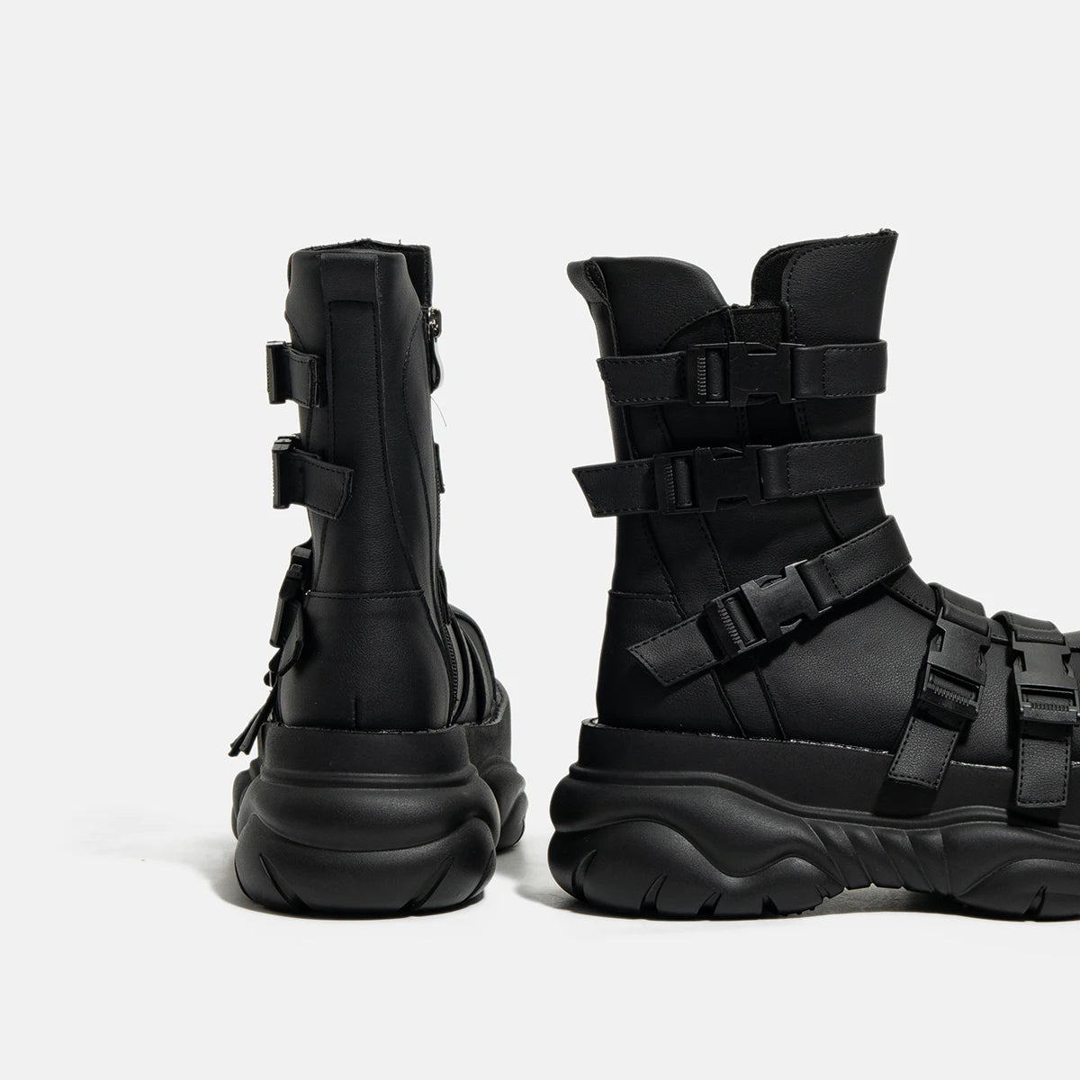 Dark Goth Punk Women’s Ankle Boots – Thick Muffin Sole