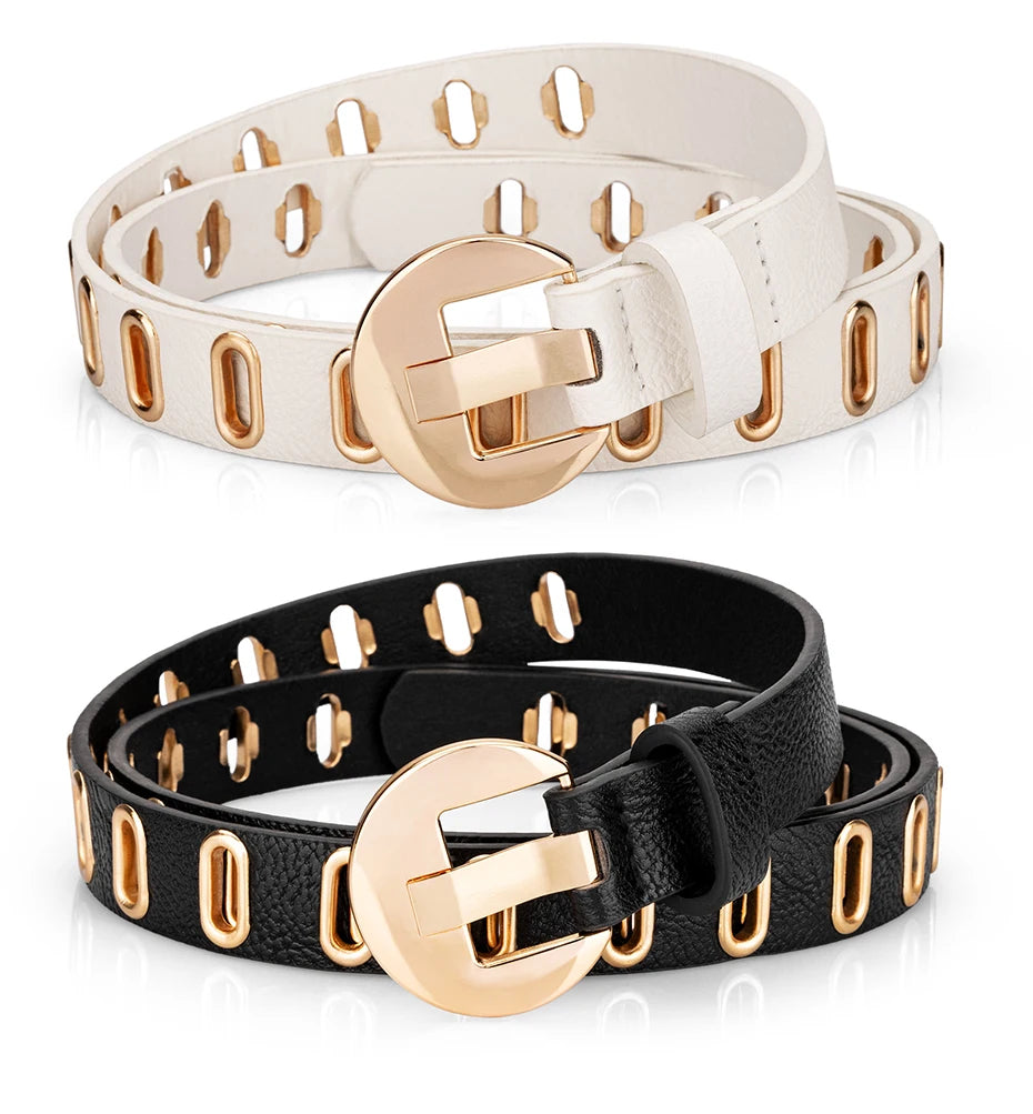 Maikun New Grunge Women’s Adjustable PU Leather Belt – Punk & Novelty Style