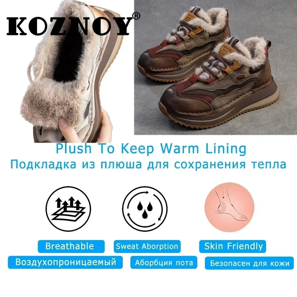 Koznoy Genuine Cow Suede Ankle Sneakers